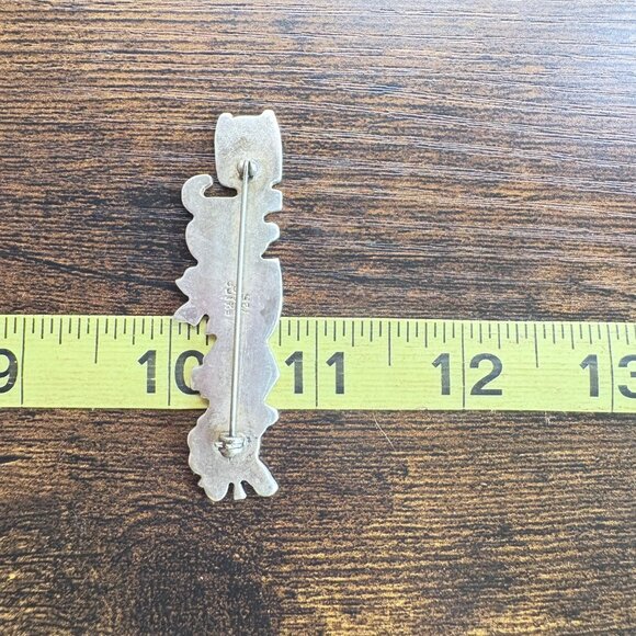 VTG Solid Sterling Silver 925 Christmas Holiday Themed Brooch Size 2.5" Length - Picture 8 of 9